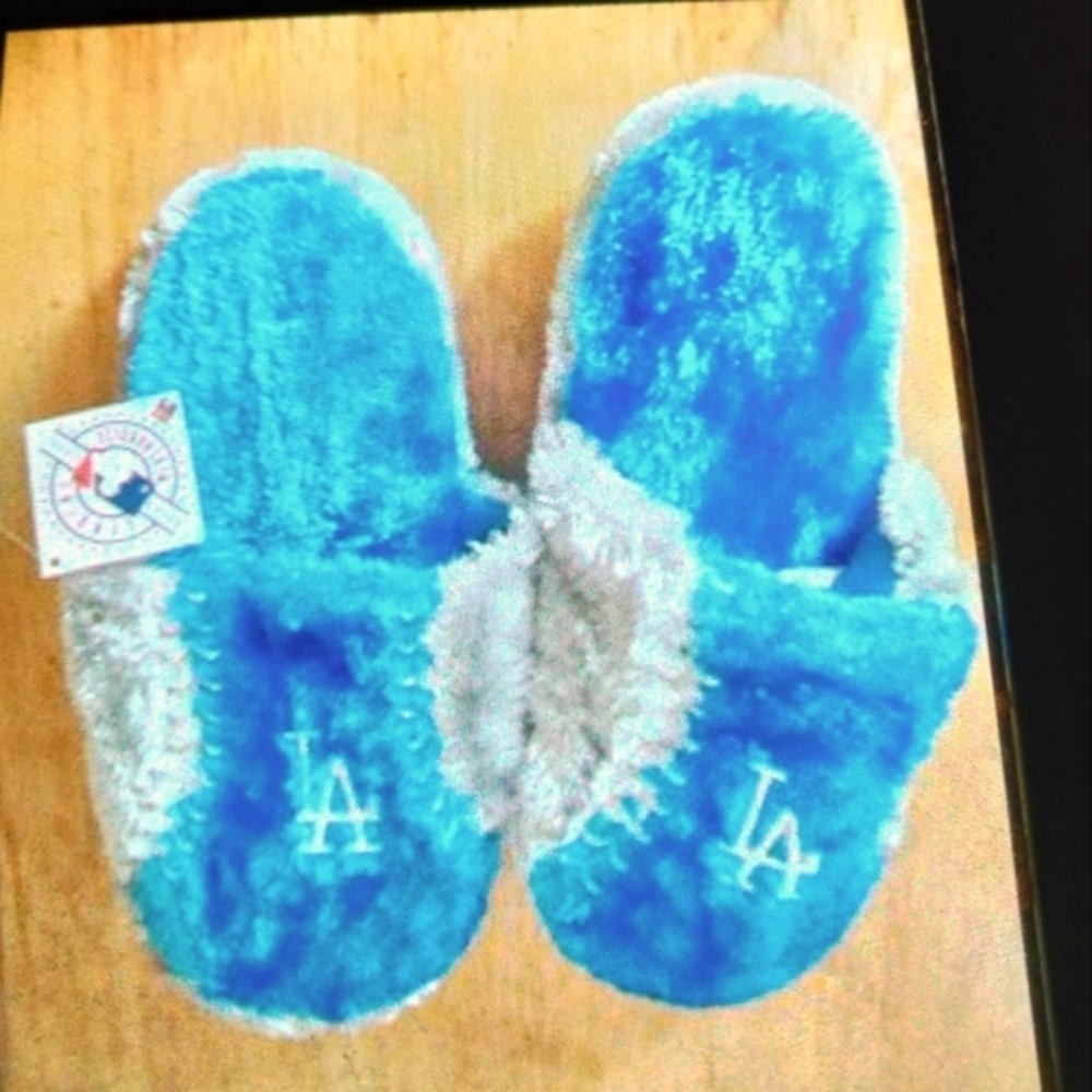 Dodger Fuzzy Slippers
